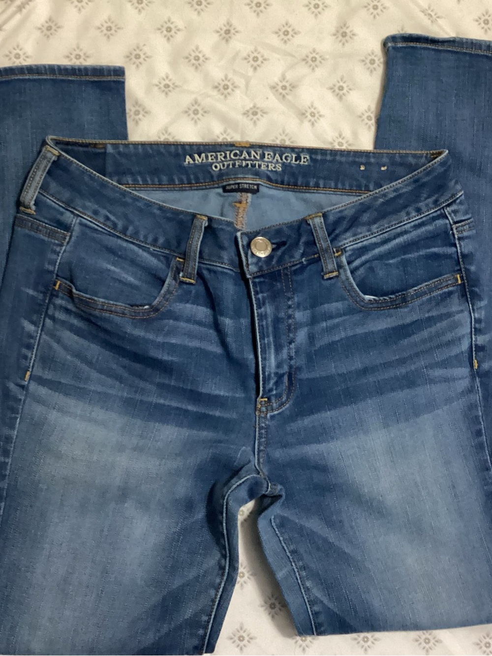 American Eagle Outfitters Women's Blue Faded Stretch Jeggings